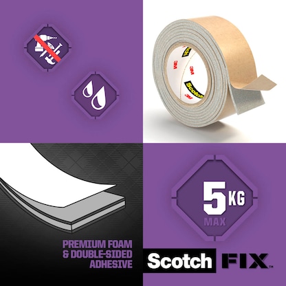 Artikelbild 3 für Scotch FIX™ MIRROR doppelseitiges Klebeband 19,0 mm x 1,5 m, 1 Rolle, Artikelnummer 570779
