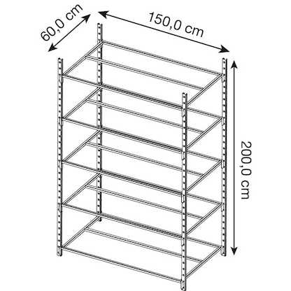 Artikelbild 3 für Manorga Weitspannregal ZA23605ND lichtgrau 150,0 x 60,0 x 200,0 cm, Artikelnummer 533760