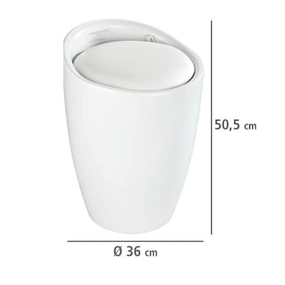 Artikelbild 4 für WENKO Badhocker mit Wäschesammler Candy 24228100 weiß matt, Artikelnummer 531263