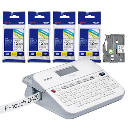 Artikelbild für brother P-touch D400 Beschriftungsgerät-Set weiß, grau, Artikelnummer 200517