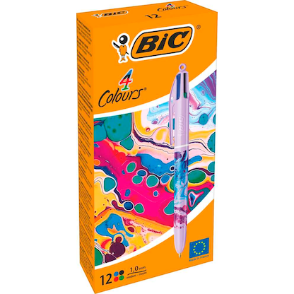 Artikelbild 24 für BIC 4-Farben-Kugelschreiber 4 Colours Hydro bunt, Schreibfarbe: blau, rot, schwarz, grün, 12 St., Artikelnummer 733166