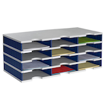 Artikelbild 1 für styro Sortierstation Styrodoc grau/blau mit 12 Fächer, Artikelnummer 435867