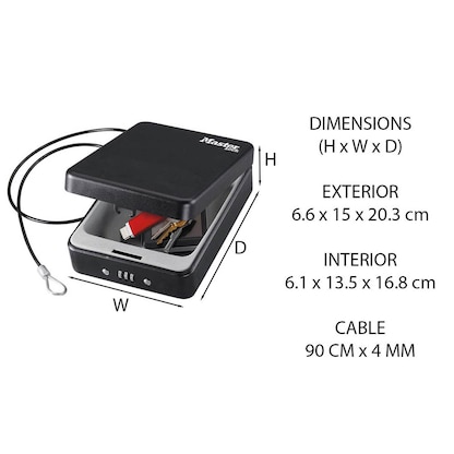 Artikelbild 3 für Master Lock® Tragbarer Tresor P005CEURBLKHRO schwarz 15,0 x 20,3 x 6,6 cm, Artikelnummer 727822