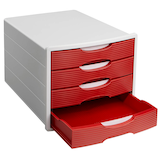 Artikelbild 1 für office discount Schubladenbox rot 1001-DO-17, DIN A4 mit 4 Schubladen, Artikelnummer 837507
