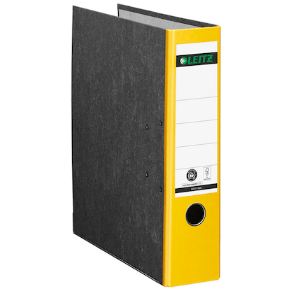 Artikelbild 3 für AKTION: 10 LEITZ 1080 Ordner gelb marmoriert Karton 8,0 cm DIN A4, Artikelnummer 653818