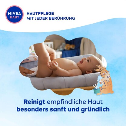 Artikelbild 4 für NIVEA BABY Feuchttücher AQUA weiß, 57 Tücher, Artikelnummer 578759