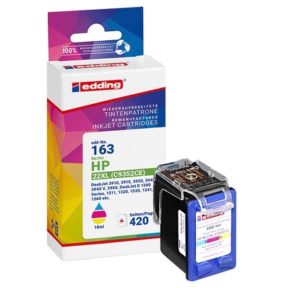 Artikelbild 24 für edding EDD-163 color Druckerpatrone kompatibel zu HP 22 (C9352AE), Artikelnummer 108118