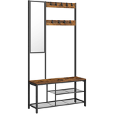 Artikelbild 1 für VASAGLE Garderobenbank mit Haken und Schuhrost HSR050B01V1 braun, schwarz Metall 98,0 cm, Artikelnummer 438293
