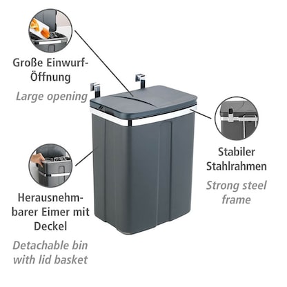 Artikelbild 6 für WENKO Mülleimer 12,0 l grau, Artikelnummer 664823