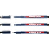 Artikelbild 1 für edding 1800 profipen Fineliner schwarz 0,1 + 0,3 + 0,5 mm, 3 St., Artikelnummer 824134