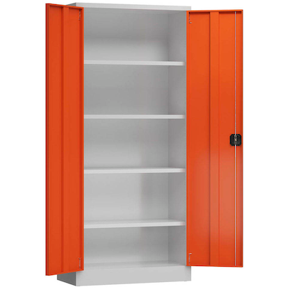 Artikelbild für ClassiX Metallschrank X-530334 feuerrot, lichtgrau 80,0 x 38,0 x 180,0 cm, aufgebaut, Artikelnummer 184707