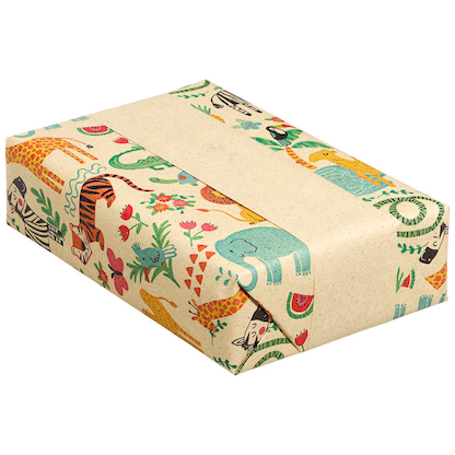 Artikelbild 5 für JUNG SCHÖNER VERPACKEN Geschenkpapier Oase Dschungeltiere mehrfarbig beidseitig bedruckt, 20,0 m, Artikelnummer 715689