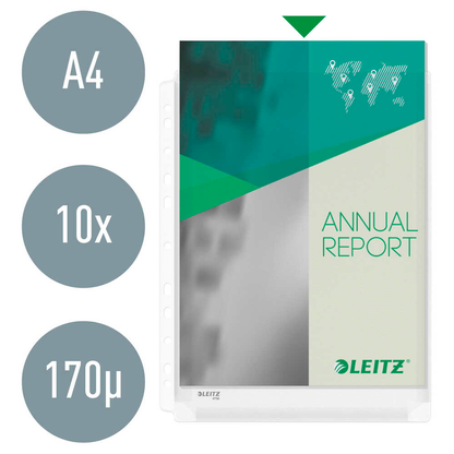 Artikelbild 7 für AKTION: 5 LEITZ Prospekthüllen DIN A4 transparent genarbt 0,17 mm mit Prämie nach Registrierung, Artikelnummer 393157