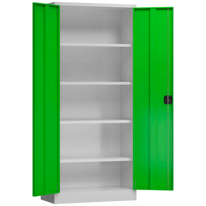 Artikelbild für ClassiX Metallschrank X-530335 lichtgrau, gelbgrün 80,0 x 38,0 x 180,0 cm, aufgebaut, Artikelnummer 184449