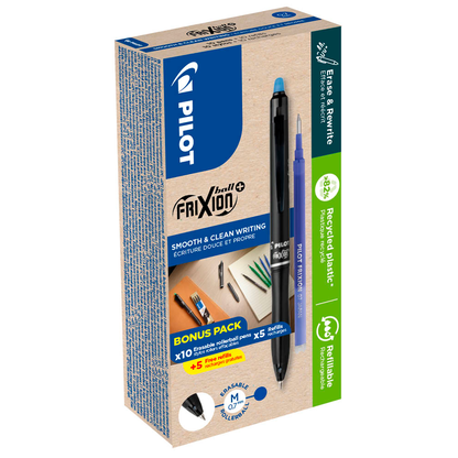 Artikelbild 2 für PILOT FRIXION ball + Tintenroller 0,7 mm, Schreibfarbe: blau, 10 St., Artikelnummer 458788
