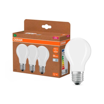 OSRAM LED-Lampen Classic 100 840 Frosted E27 7,2 W matt, 3 St