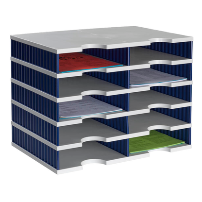 Artikelbild für styro Sortierstation Styrodoc grau/blau mit 10 Fächer, Artikelnummer 444927