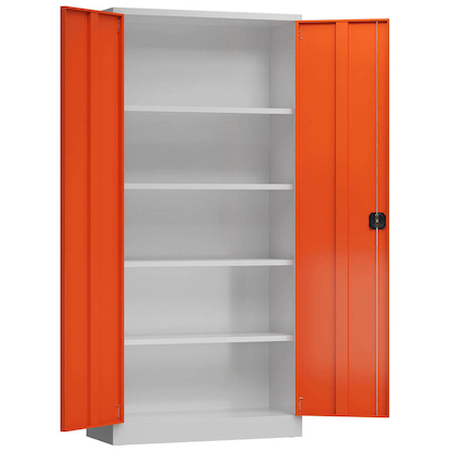 Artikelbild für ClassiX Metallschrank X-530344 feuerrot, lichtgrau 92,0 x 42,0 x 194,5 cm, aufgebaut, Artikelnummer 184711