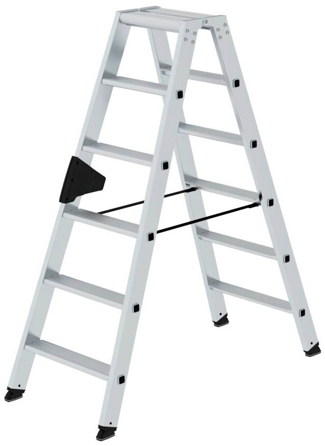 MUNK Stehleiter beidseitig 40212 silber 2x 6 Stufen, H: 138,0 cm ...