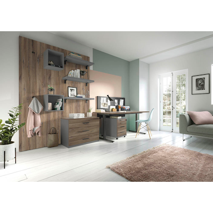 Artikelbild 7 für röhr Schiebetürenschrank quantum, 180/3D6/6120-85-R1 grau, eiche 2 Fachböden 120,0 x 41,9 x 112,5 cm, Artikelnummer 722171