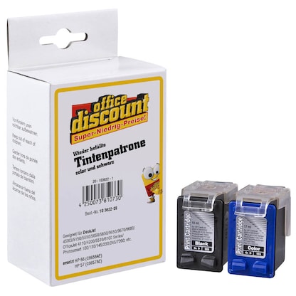 Artikelbild 19 für office discount schwarz, color Druckerpatrone kompatibel zu HP 56+57 (C6656AE), Artikelnummer 103622