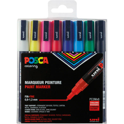 Artikelbild 19 für uni-ball POSCA PC-3M Acrylstift farbsortiert 0,9 - 1,3 mm, 8 St., Artikelnummer 749784