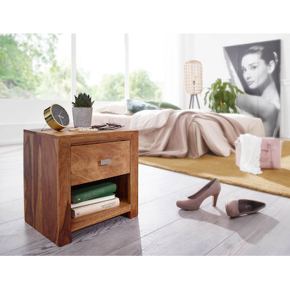 Artikelbild 6 für WOHNLING Nachttisch Massivholz sheesham 30,0 x 40,0 x 40,0 cm, Artikelnummer 904823