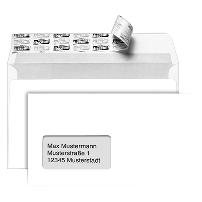 Artikelbild 3 für AKTION: office discount Briefumschläge DIN lang mit Fenster weiß haftklebend 2x 500 St. + GRATIS HARIBO Goldbären 100 g, Artikelnummer 663809