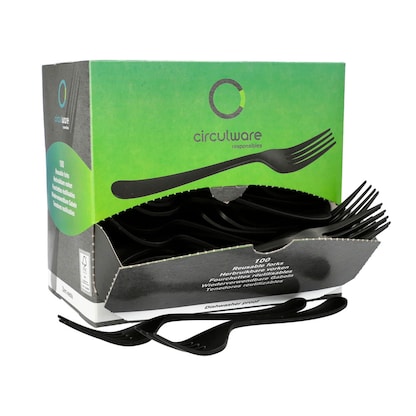 Artikelbild 2 für circulware RESBONSIBLES Mehrweg-Gabeln, Kunststoff schwarz, 100 St., Artikelnummer 890337