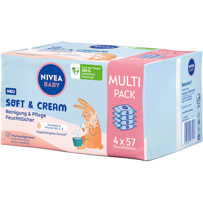 Artikelbild 7 für NIVEA BABY Feuchttücher SOFT & CREAM weiß, 228 Tücher, Artikelnummer 579092