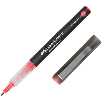 Artikelbild 6 für FABER-CASTELL Free Ink Tintenroller grau 1,5 mm, Schreibfarbe: rot, 1 St., Artikelnummer 589766