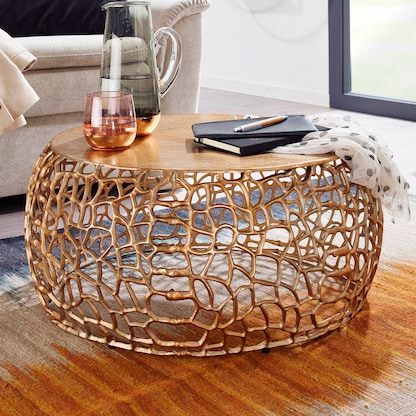 Artikelbild 3 für WOHNLING Couchtisch Aluminium gold 66,0 x 66,0 x 30,0 cm, Artikelnummer 166639