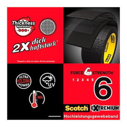 Artikelbild 6 für Scotch Extremium™ Ultra Strength Gewebeband schwarz 48,0 mm x 25,0 m 1 Rolle, Artikelnummer 570909