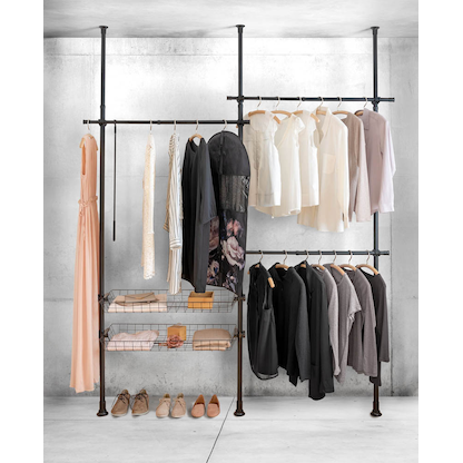 Artikelbild 4 für WENKO Teleskop-Garderobe Herkules Duo 50631100 schwarz Metall 164,0 - 215,0 x 165,0 - 300,0 cm, Artikelnummer 665172