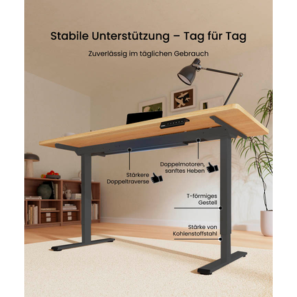 Artikelbild 9 für FlexiSpot E1 Pro elektrisch höhenverstellbares Schreibtischgestell schwarz ohne Tischplatte, T-Fuß-Gestell schwarz 111,6 - 148,6 x 68,0 cm, Artikelnummer 656676