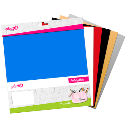 Artikelbild für plottiX PremiumFlex Aufbügelfolie farbsortiert Flex-Folie 30,0 x 30,0 cm, 6 St., Artikelnummer 265542