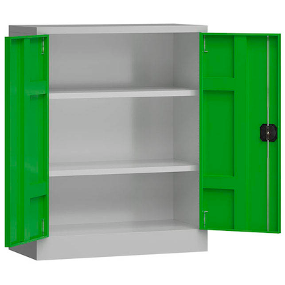 Artikelbild für ClassiX Metallschrank X-530315 lichtgrau, gelbgrün 80,0 x 38,0 x 100,0 cm, aufgebaut, Artikelnummer 182277