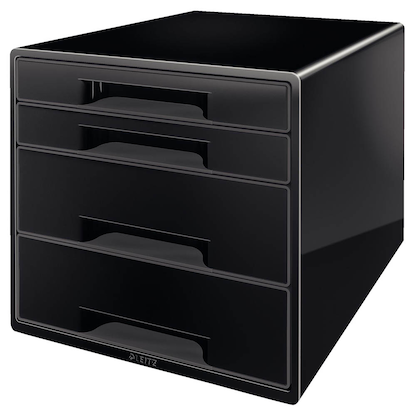 Artikelbild 7 für AKTION: LEITZ Schubladenbox CUBE Duo Colour schwarz/grau 52521095, DIN A4 mit 4 Schubladen mit Prämie nach Registrierung, Artikelnummer 418710
