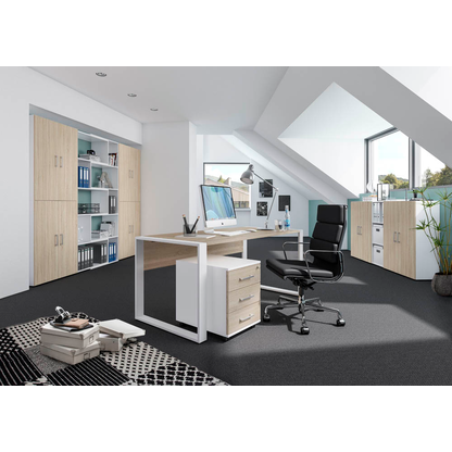 Artikelbild 5 für röhr Aktenschrank direct.office, 859S671000 weiß, eiche 3 Fachböden 80,0 x 33,5 x 212,5 cm, Artikelnummer 461140