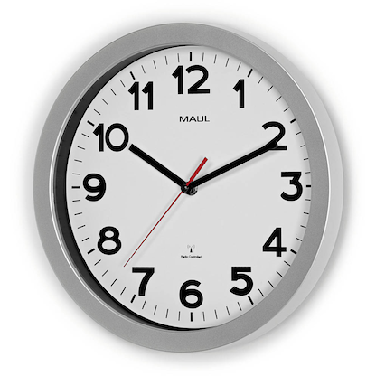 Artikelbild 2 für MAUL Funkwanduhr MAULstep weiß silber Kunststoff, Ø 30,0 cm, Artikelnummer 139273