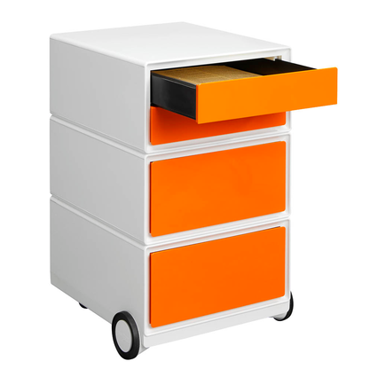 Artikelbild für PAPERFLOW easyBox Rollcontainer weiß, orange 4 Auszüge 39,0 x 43,6 x 64,2 cm, Artikelnummer 170783