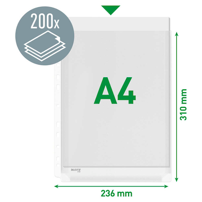 Artikelbild 2 für AKTION: 5 LEITZ Prospekthüllen DIN A4 transparent genarbt 0,17 mm mit Prämie nach Registrierung, Artikelnummer 393157