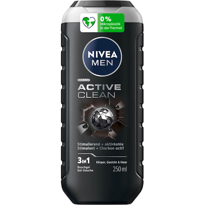 Artikelbild für NIVEA MEN Active Clean Duschgel & Shampoo 250 ml, Artikelnummer 609429