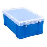 Artikelbild 1 für Really Useful Box Aufbewahrungsbox 9,0 l transparent, blau 39,5 x 25,5 x 15,5 cm, Artikelnummer 305420