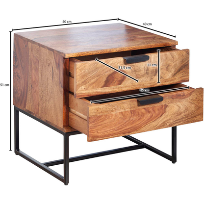 Artikelbild 2 für WOHNLING Nachttisch Massivholz sheesham 40,0 x 50,0 x 51,0 cm, Artikelnummer 166738