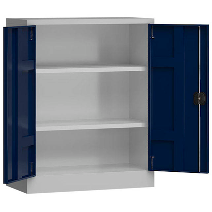 Artikelbild für ClassiX Metallschrank X-530311 enzianblau, lichtgrau 80,0 x 38,0 x 100,0 cm, aufgebaut, Artikelnummer 182309