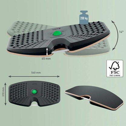 Artikelbild 2 für AKTION: LEITZ Ergo Active Balance-Board dunkelgrau 31,6 x 54,0 x 6,9 cm + GRATIS 2x LEITZ Notizbuch DIN A6 kariert, Artikelnummer 718678