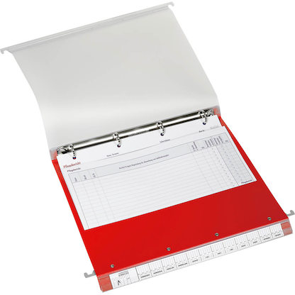 Artikelbild für BOI Patienten-Dokumentations-Hängemappe 2-Ringe Click 2 Stationär rot Boden: 2,5 cm, Artikelnummer 666822