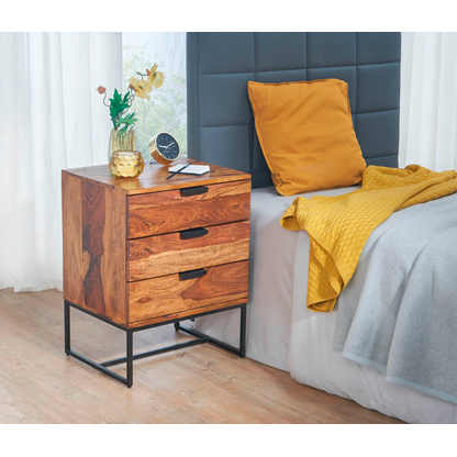 Artikelbild 3 für WOHNLING Nachttisch Massivholz sheesham 40,0 x 50,0 x 65,0 cm, Artikelnummer 166676