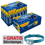 Artikelbild 1 für AKTION: 36 VARTA Batterien LONGLIFE Power Cube Mignon AA 1,5 V + GRATIS VARTA Stirnlampe Outdoor H10 Pro, Artikelnummer 675498